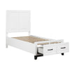 Thiem Twin Bed w Footboard Storage, Picture Frame Molding, Black White