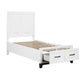 Thiem Twin Bed w Footboard Storage, Picture Frame Molding, Black White