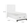 Thiem Twin Bed w Footboard Storage, Picture Frame Molding, Black White