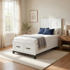 Thiem Twin Bed w Footboard Storage, Picture Frame Molding, Black White