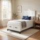 Thiem Twin Bed w Footboard Storage, Picture Frame Molding, Black White