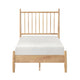 Lika Twin Platform Bed, Slatted Headboard, Extended Posts, Natural Brown