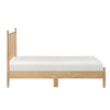 Lika Twin Platform Bed, Slatted Headboard, Extended Posts, Natural Brown