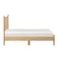 Lika Twin Platform Bed, Slatted Headboard, Extended Posts, Natural Brown