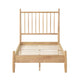 Lika Twin Platform Bed, Slatted Headboard, Extended Posts, Natural Brown