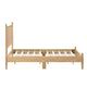 Lika Twin Platform Bed, Slatted Headboard, Extended Posts, Natural Brown