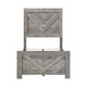 Eby Twin Panel Bed, Raised V Planks, 3D Veneer Texture, Warm Gray Wood