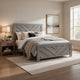 Eby Twin Panel Bed, Raised V Planks, 3D Veneer Texture, Warm Gray Wood