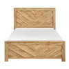 Eby Full Panel Bed, Chevron Design, 3D Texture, Light Natural Brown