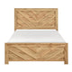 Eby Full Panel Bed, Chevron Design, 3D Texture, Light Natural Brown