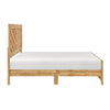 Eby Full Panel Bed, Chevron Design, 3D Texture, Light Natural Brown