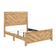 Eby Full Panel Bed, Chevron Design, 3D Texture, Light Natural Brown