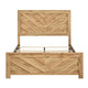 Eby Full Panel Bed, Chevron Design, 3D Texture, Light Natural Brown