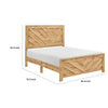 Eby Full Panel Bed, Chevron Design, 3D Texture, Light Natural Brown