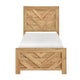 Eby Twin Panel Bed, Chevron Design, 3D Texture, Light Natural Brown