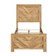 Eby Twin Panel Bed, Chevron Design, 3D Texture, Light Natural Brown