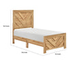 Eby Twin Panel Bed, Chevron Design, 3D Texture, Light Natural Brown