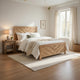 Eby Twin Panel Bed, Chevron Design, 3D Texture, Light Natural Brown