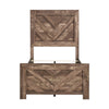 Eby Twin Panel Bed, Chevron Design, Aesthetic 3D Texture, Rustic Brown