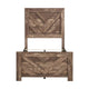 Eby Twin Panel Bed, Chevron Design, Aesthetic 3D Texture, Rustic Brown