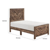 Eby Twin Panel Bed, Chevron Design, Aesthetic 3D Texture, Rustic Brown