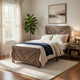 Eby Twin Panel Bed, Chevron Design, Aesthetic 3D Texture, Rustic Brown