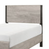 Deena Twin Panel Bed, Painted Metal Finish Bands, Dual-Tone Gray Wood