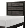 Ameya Twin Panel Bed, Brick Design Headboard, Molded Footboard, Gray