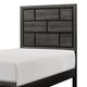Ameya Twin Panel Bed, Brick Design Headboard, Molded Footboard, Gray