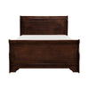 Yoshi Full Sleigh Bed, Molded Frame, Louis Philippe Style Cherry Brown