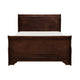 Yoshi Full Sleigh Bed, Molded Frame, Louis Philippe Style Cherry Brown