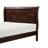 Yoshi Full Sleigh Bed, Molded Frame, Louis Philippe Style Cherry Brown