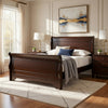 Yoshi Full Sleigh Bed, Molded Frame, Louis Philippe Style Cherry Brown