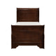 Yoshi Twin Sleigh Bed, Molded Frame, Louis Philippe Style Cherry Brown