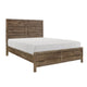 Mann Full Panel Bed, Farmhouse Plank Headboard, Weathered Pine Brown