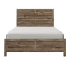 Mann Full Panel Bed, Farmhouse Plank Headboard, Weathered Pine Brown