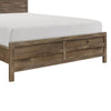Mann Full Panel Bed, Farmhouse Plank Headboard, Weathered Pine Brown