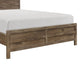 Mann Full Panel Bed, Farmhouse Plank Headboard, Weathered Pine Brown