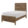 Mann Twin Panel Bed, Farmhouse Plank Headboard, Weathered Pine Brown