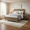 Mann Twin Panel Bed, Farmhouse Plank Headboard, Weathered Pine Brown