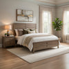 Mann Twin Panel Bed, Farmhouse Plank Headboard, Weathered Pine Brown
