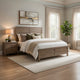 Mann Twin Panel Bed, Farmhouse Plank Headboard, Weathered Pine Brown