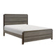 Avia Full Panel Bed, Planked Design, Antique Gray, Dark Brown Back Panels