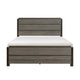 Avia Full Panel Bed, Planked Design, Antique Gray, Dark Brown Back Panels