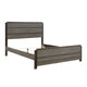 Avia Full Panel Bed, Planked Design, Antique Gray, Dark Brown Back Panels