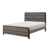Avia Full Panel Bed, Planked Design, Antique Gray, Dark Brown Back Panels