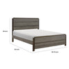 Avia Full Panel Bed, Planked Design, Antique Gray, Dark Brown Back Panels