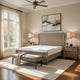 Lona Full Panel Bed, Planked Frame w Molding, Sun-Bleached Natural Brown