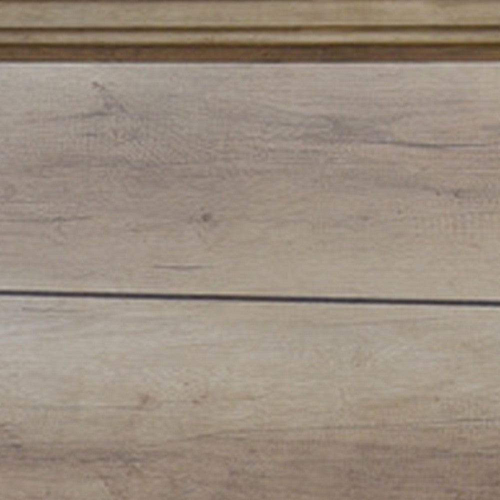 Lona Twin Panel Bed, Planked Frame w Molding, Sun-Bleached Natural Brown