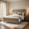 Lona Twin Panel Bed, Planked Frame w Molding, Sun-Bleached Natural Brown